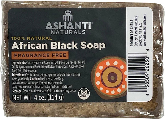 100% African Black Soap Fragrance-free 4oz