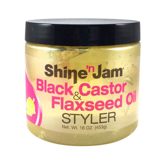 Shine 'n jam black castor & flaxseed oil 16oz