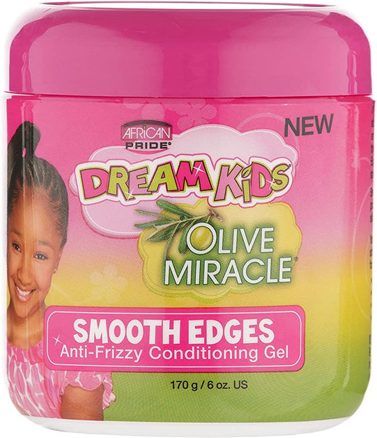 African Pride Dream kids olive miracle smooth edges anti-frizzy conditioning gel 6oz