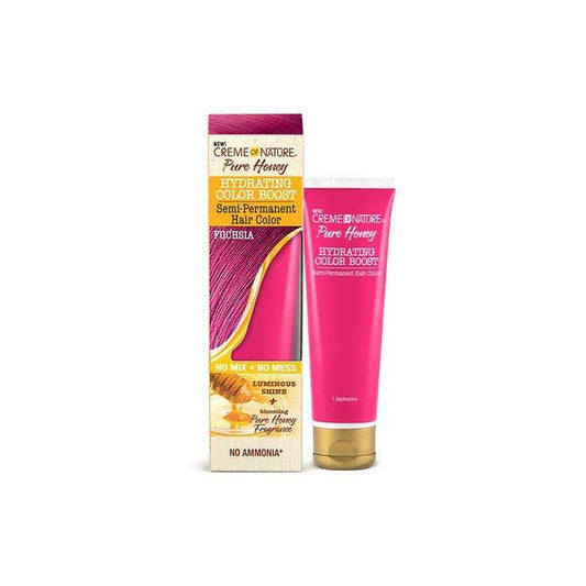 Creme of nature pure honey hydratinh color boost fuchisa