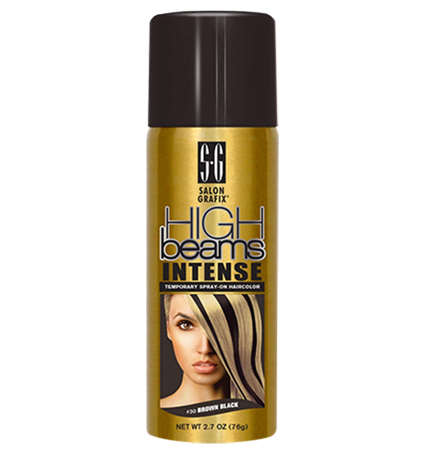 High beams intense temopary spray on hair color brown black