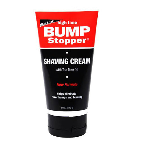 High time bump stopper shaving creme with tea tree oil now eith shea butter & cocoa butter 5 oz