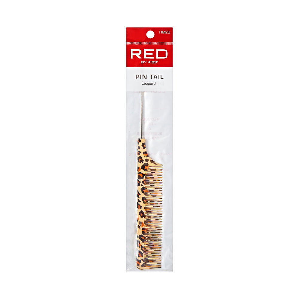 Red leopard parting comb