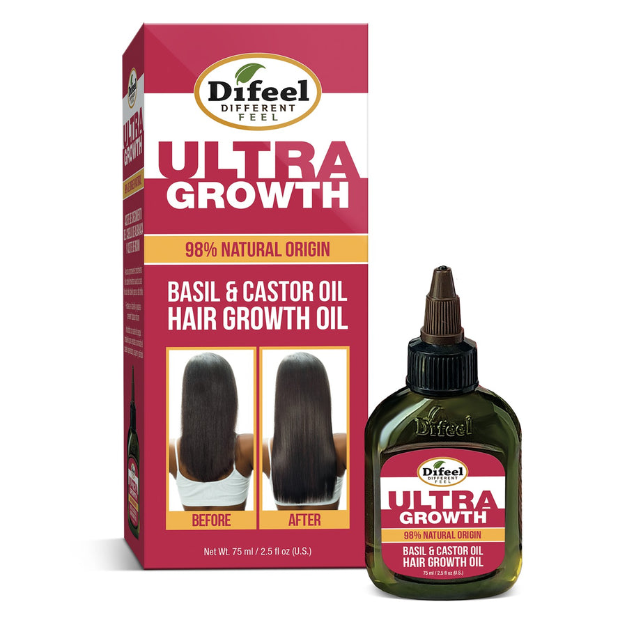 Difeel Ultra 98% Natural Blend Basil & Castor Oil Hair Growth Oil 2.5oz