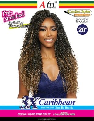 Afri Prestretched Caribbean 3x Boho Spring Curl 20"