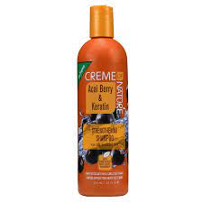 Cream Of Nature Acai Berry& Keratin Strengthening Shampoo For Dry Damaged Hair 12 Oz