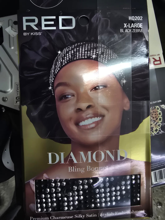 Red diamond bling bonnet