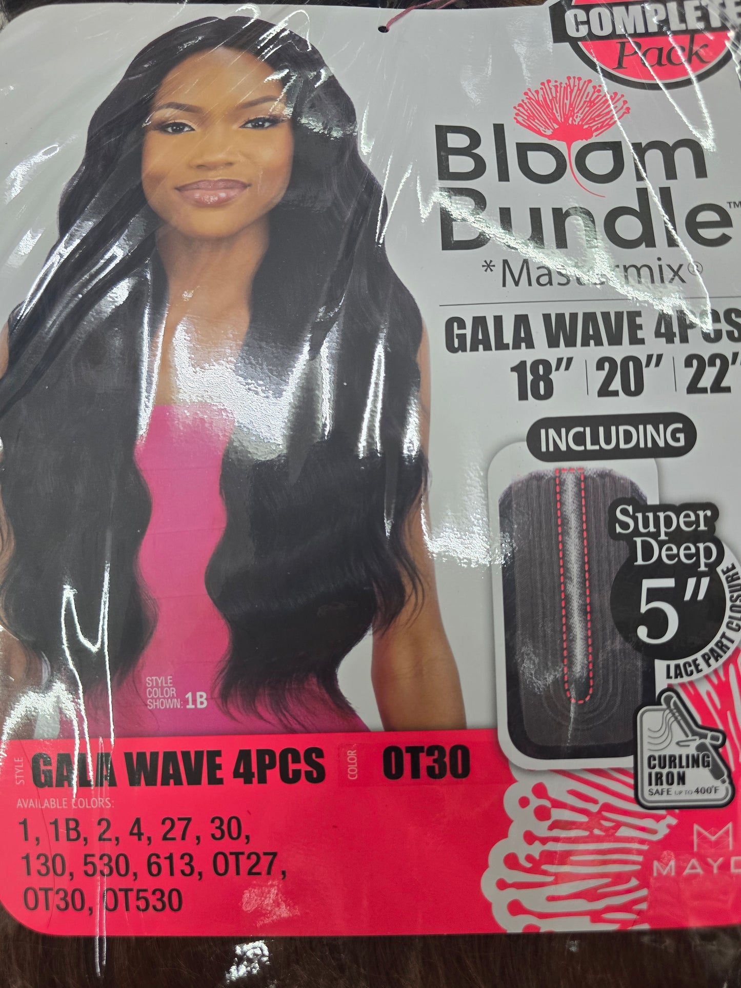 Bloom Bundle Gala Wave 4pcs 18"/20"/22" Including Super Deep 5" Lace Part Closure