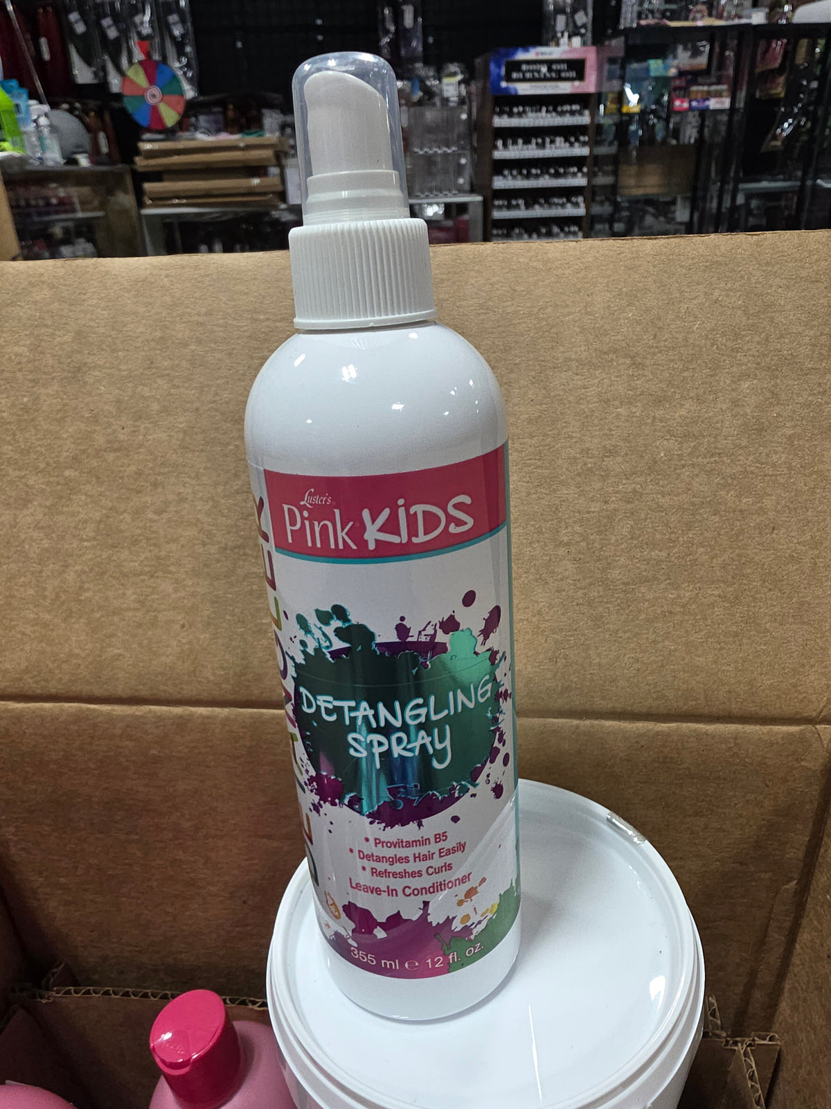 Pink kids detangling spray 12oz by beauty-giant