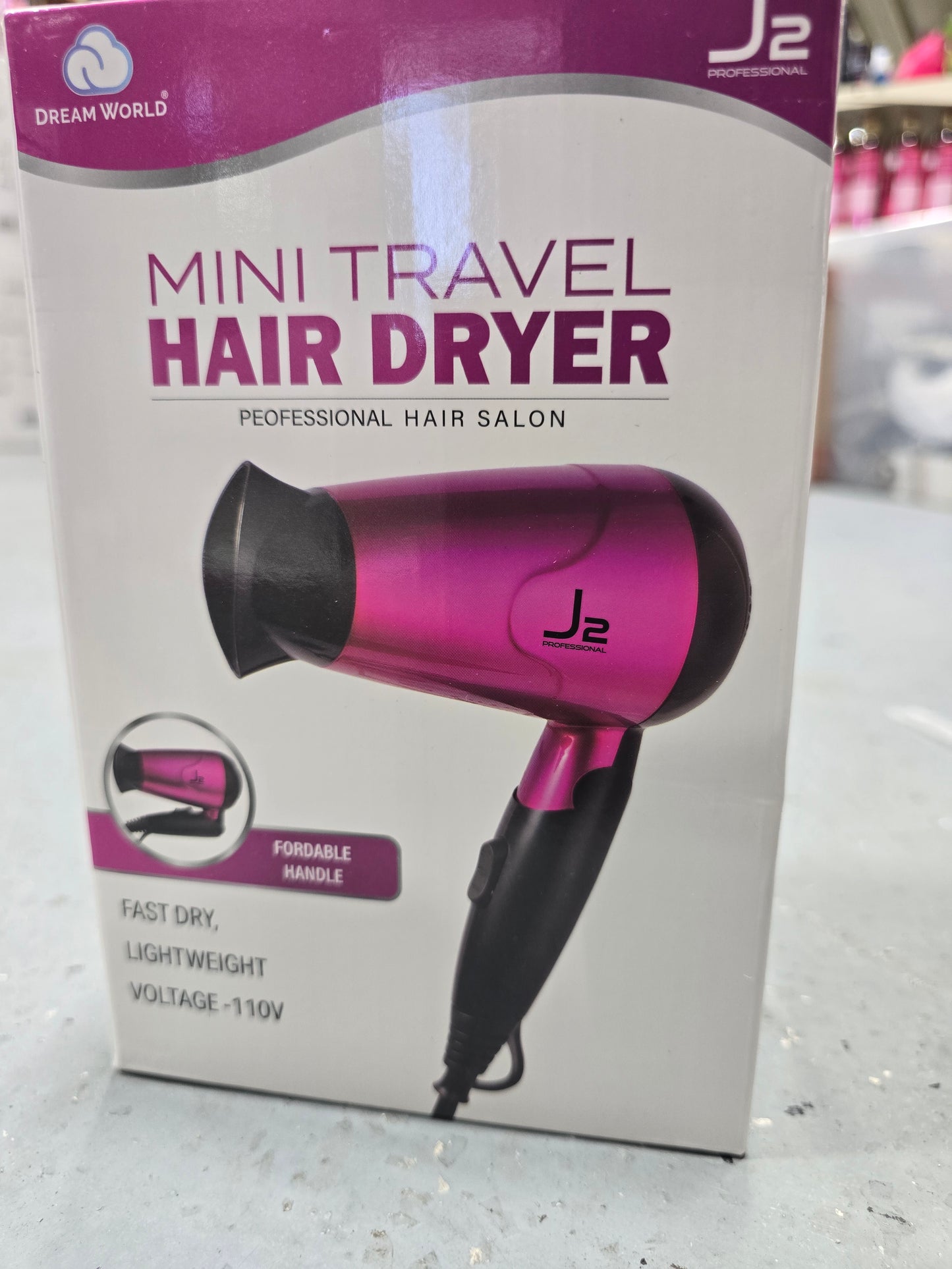J2 H/T Dryer Pink mini travel by Dream World