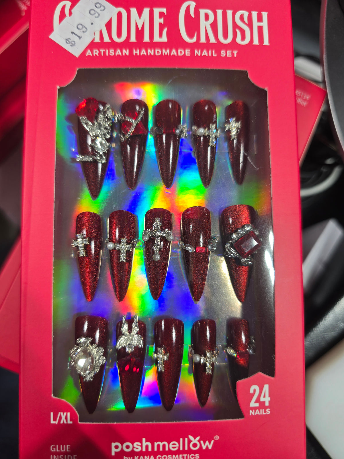 PoshMellow Chrome Crush Artisan Handmade Nails Set by Beauty Giant