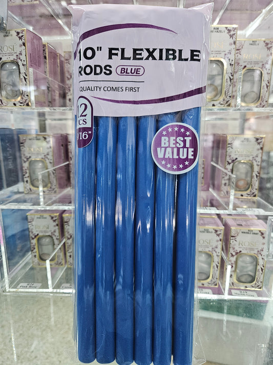 10" flexible rods blue 12pcs 9/16