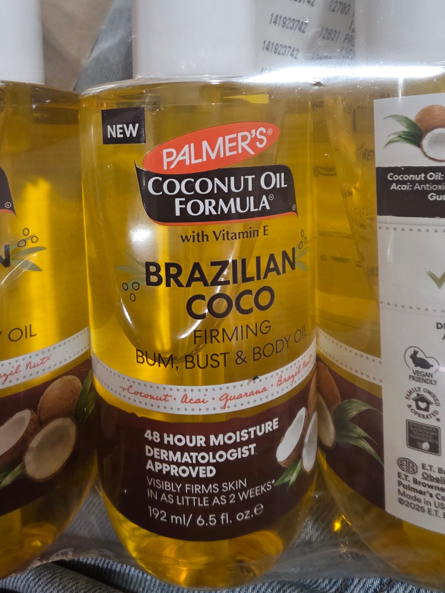 Palmer coconut formula Brazilian coconut firming bum bust body oil