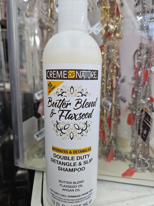 Creme of nature butter blend double duty detangle n slip shampoo