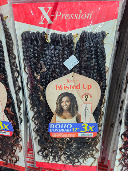 Outre expression twisted up 3x boho box braids 12"