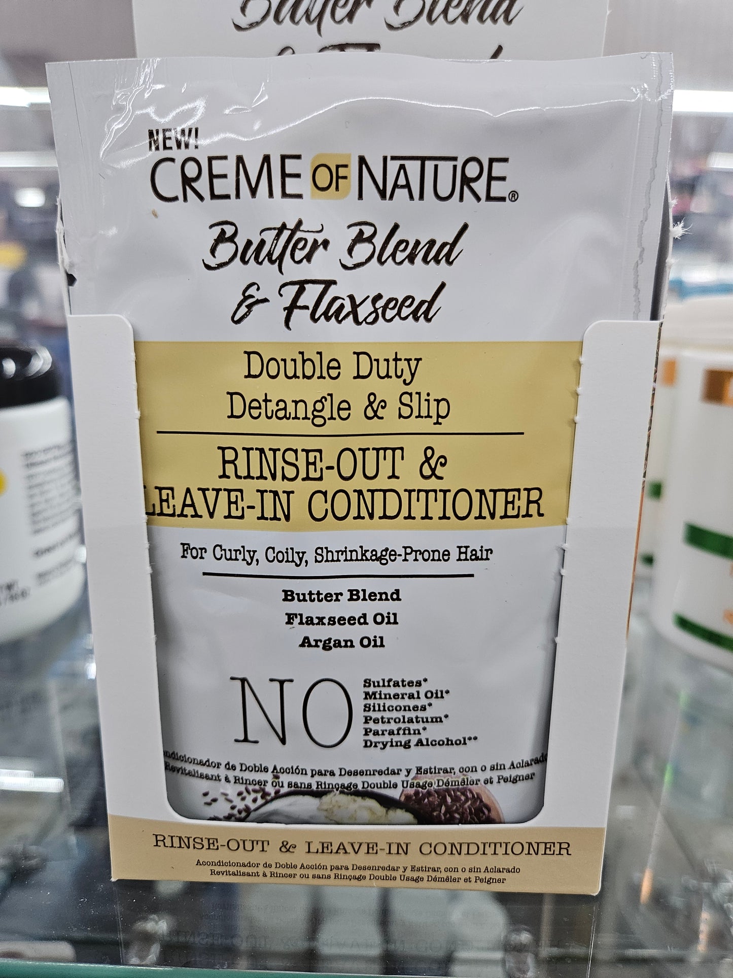 Creme of nature butter blend double duty rinse out cond.