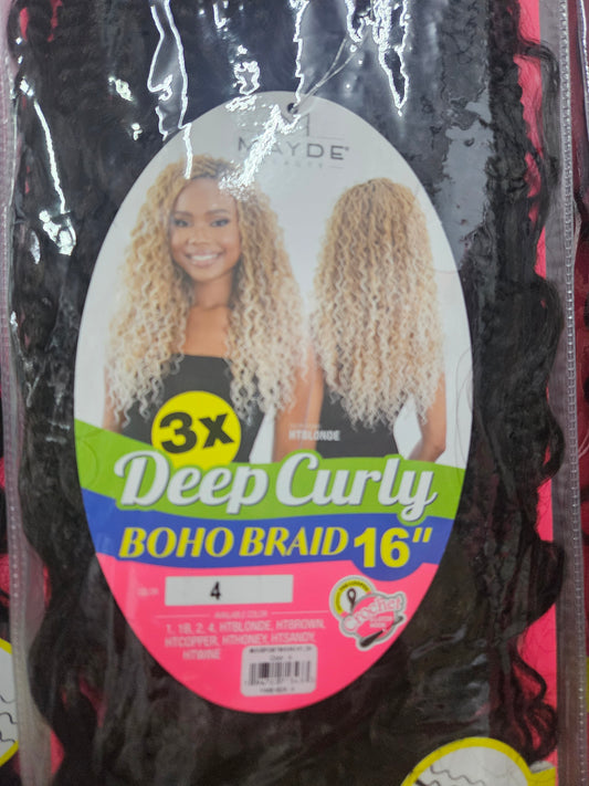 3x curly boho braid 16"