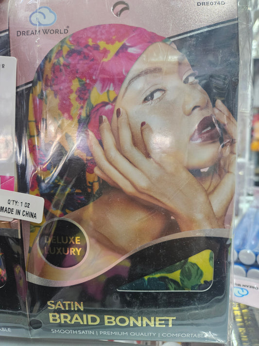 Dream world satin braid deluxe luxury bonnet
