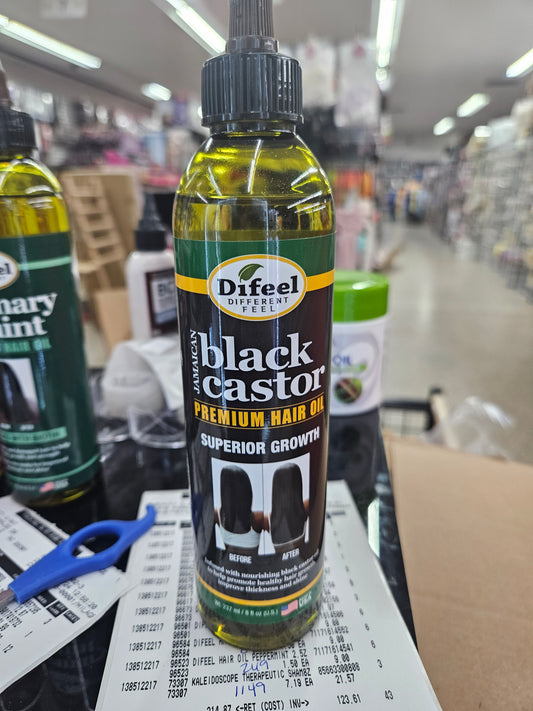 Difeel blk castor prem growth oil