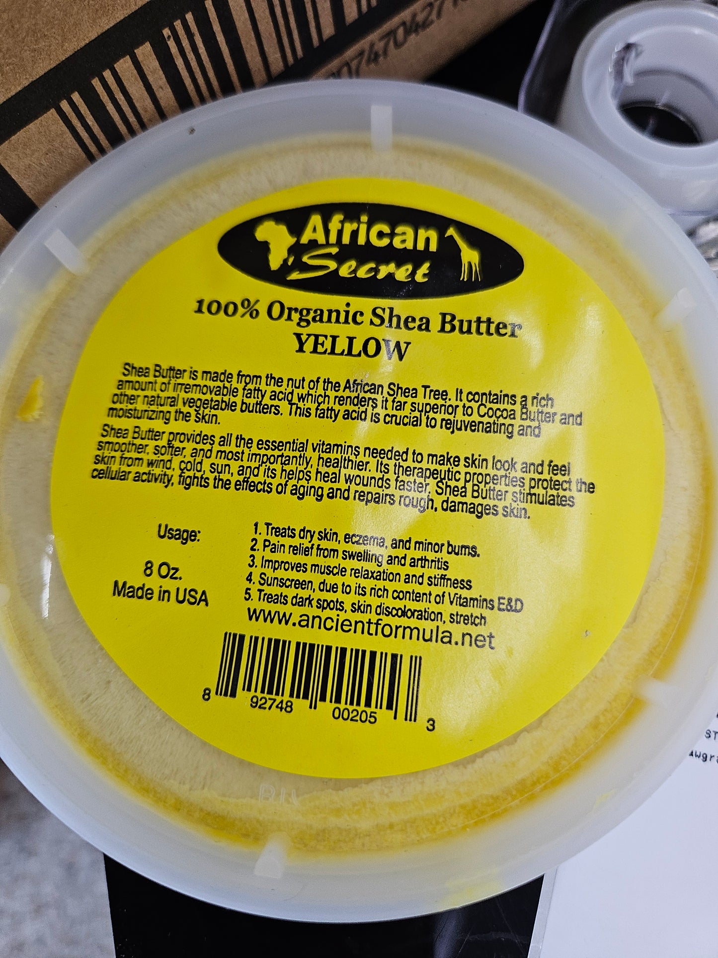African secret 100% organic shea butter yellow