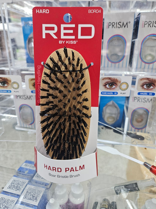 Red hard palm brush