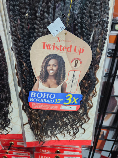 Outre expression twisted up 3x boho box braids 12"