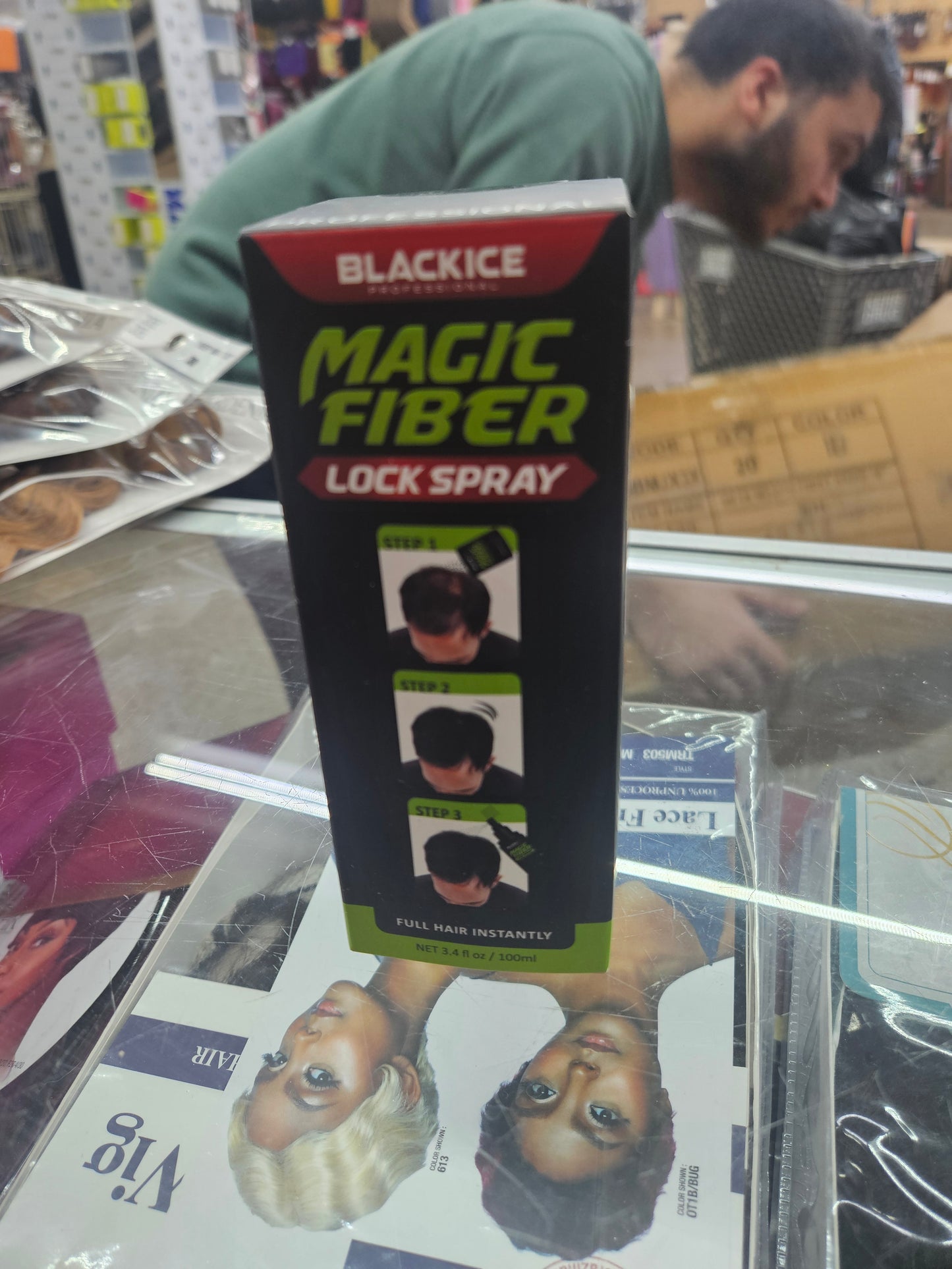 Black ice magic fiber locking spray