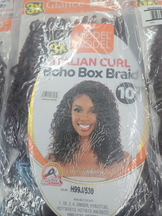 3x Italian curl boho box braid
