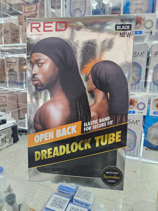 Red open back dreadlocks tube