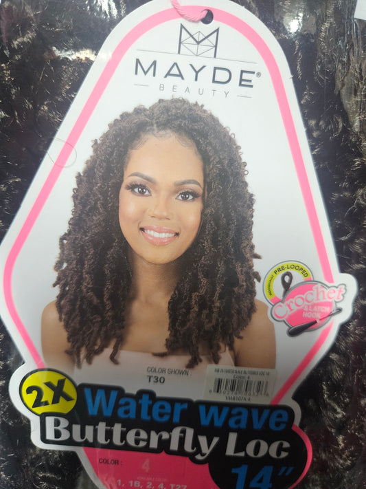 Mayde 2x Water Wave Butterfly Loc 14"