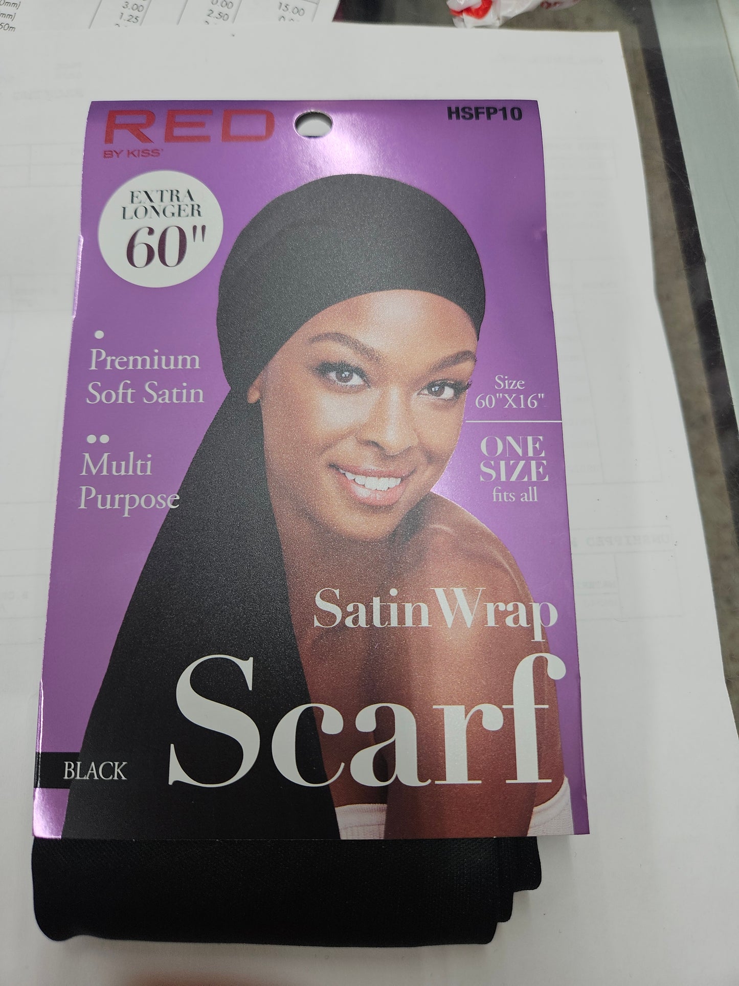Red by kiss satin wrap scarf