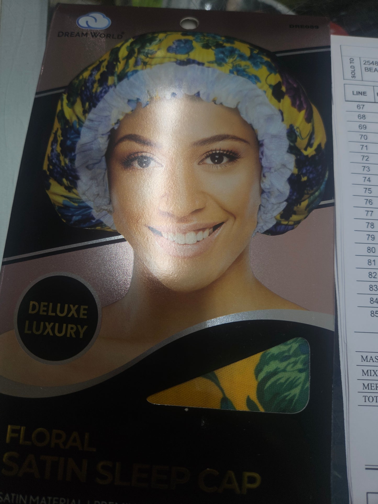Dream floral satin sleep cap