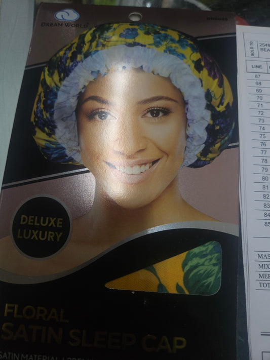 Dream floral satin sleep cap