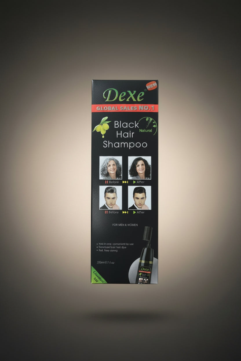 DEXE HAIR SHAMP BLACK W/COMB 7Z by Beauty Giant