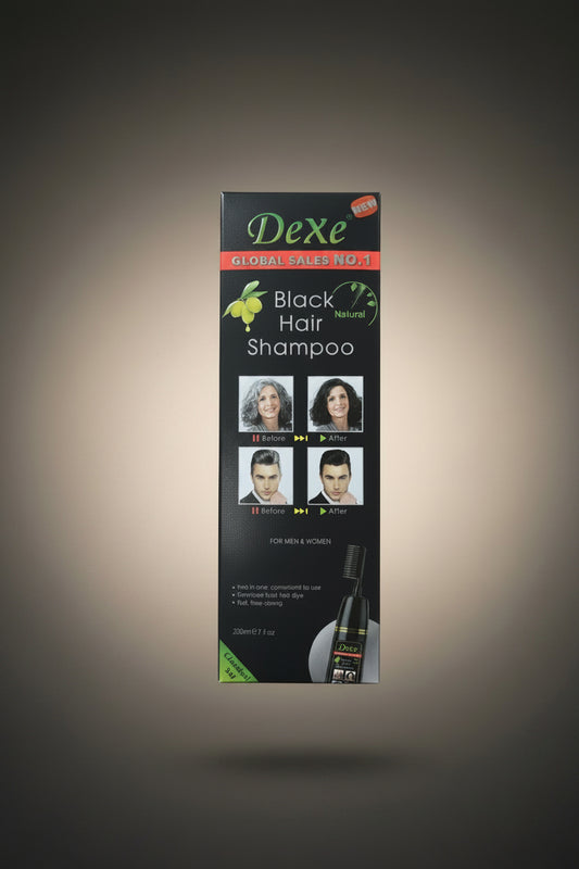DEXE HAIR SHAMP BLACK W/COMB 7Z by Beauty Giant