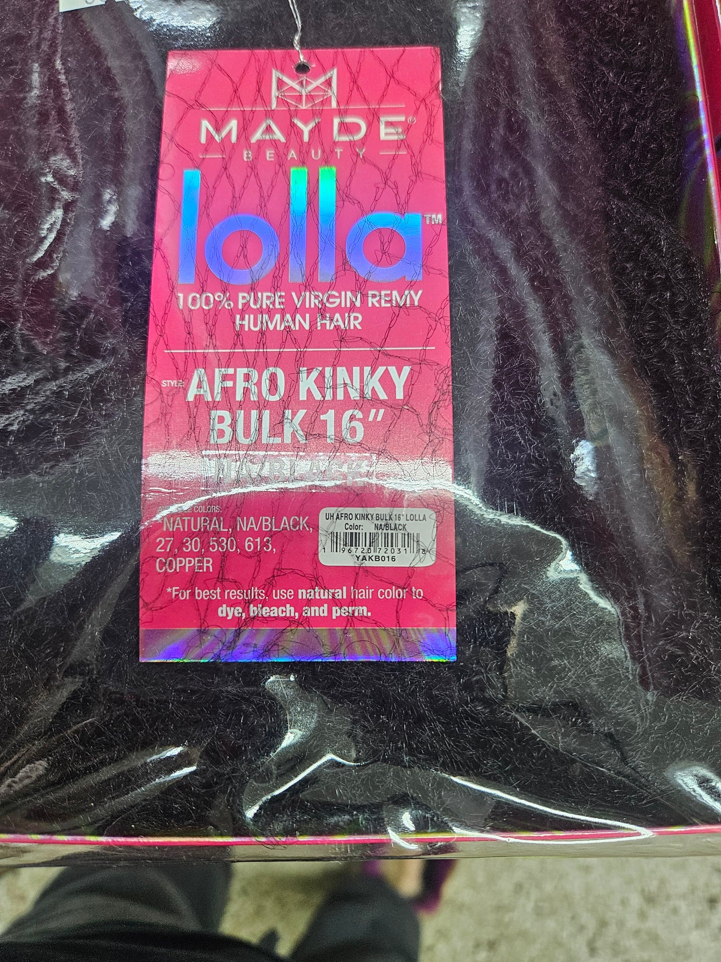 Mayde lolla afro kinky bulk 100% human