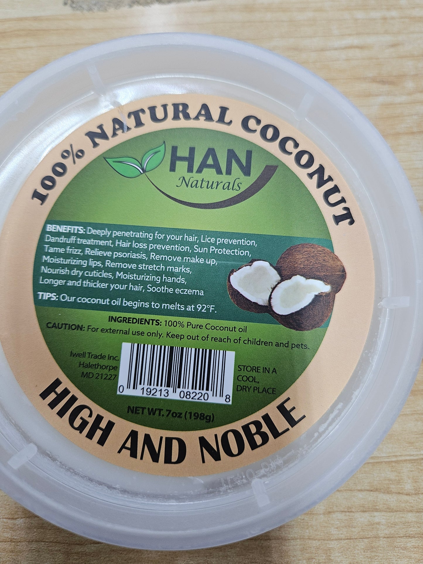 Han naturals natural coconut 7 oz