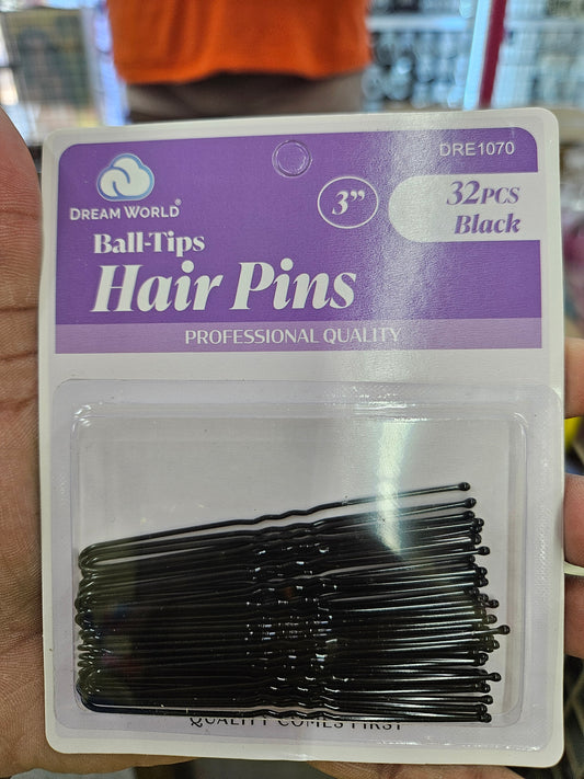 Dream World Ball Tips Hair Pins 32pcs Black DRE1070