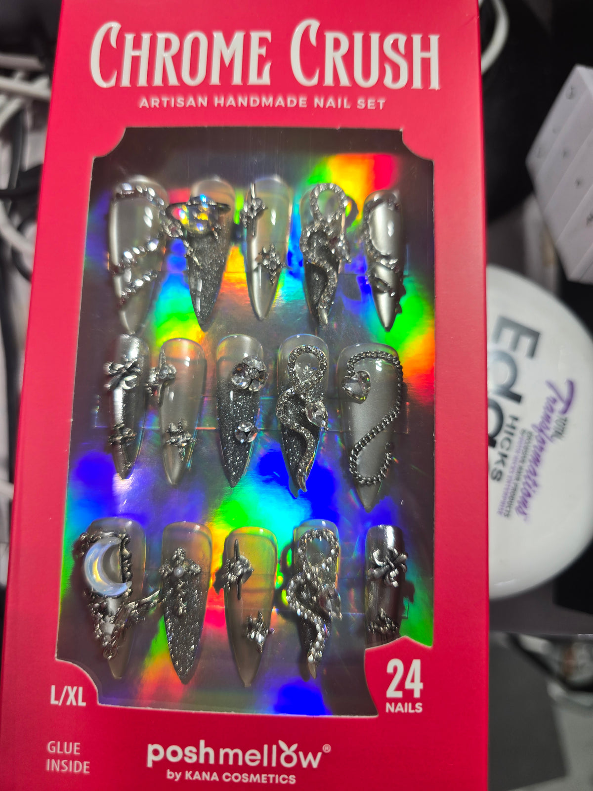 PoshMellow Chrome Crush Artisan Handmade Nails Set by Beauty Giant