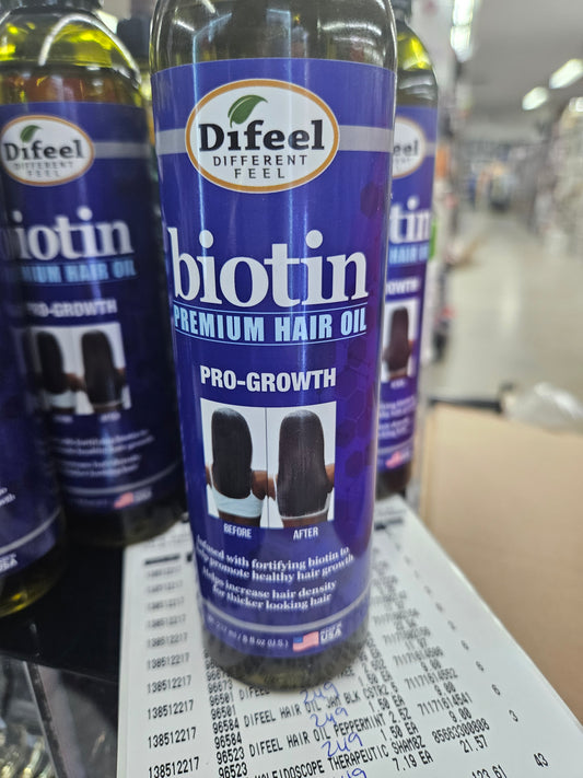 Difeel Biotin Premium  Hair oil Pro Growth 8oz