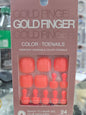 Gold finger color toenail