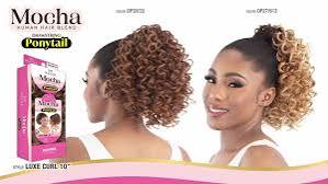 Mayde Mocha 100% Human Hair Blend DrawString Ponytail Luxe Curl 12"