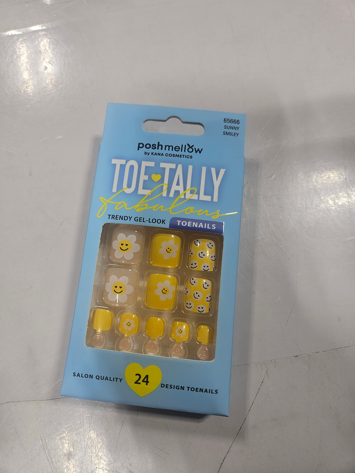 PoshMellow Toe Tally Trendy Gel Look toenails sunny smiley 65666 by Beauty Giant