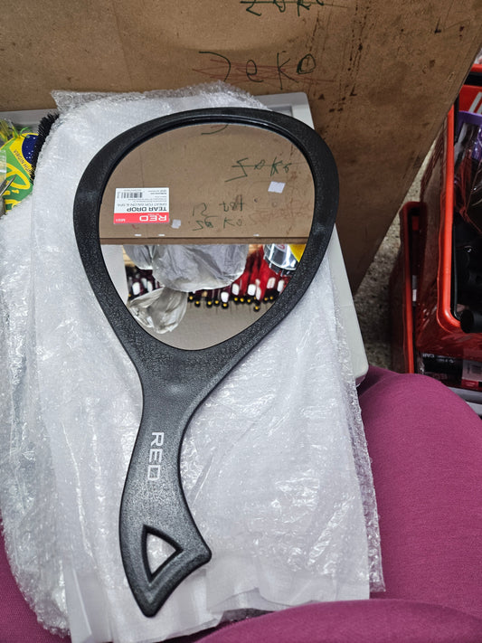 Red tear drop mirror