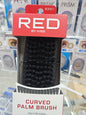 Red curved palm brush