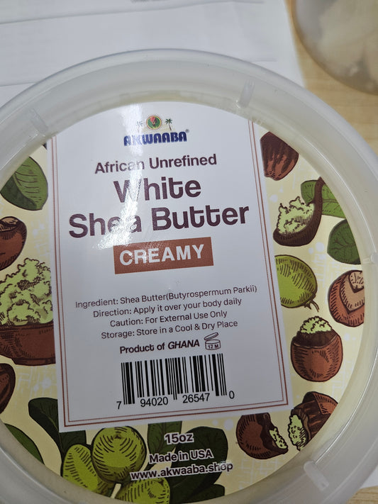 Akwaaba shea butter  , white creamy 15oz