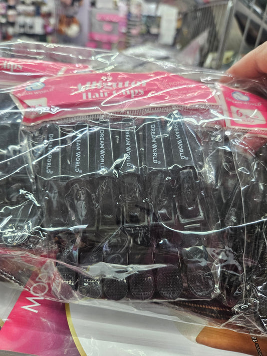 Dream World Alligator Hair Clips 6pcs Black BR58108B