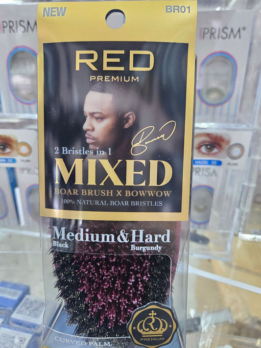 Red premium mixed boar brush bow wow