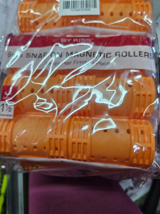 Red 6pc snap on magnetic rollers