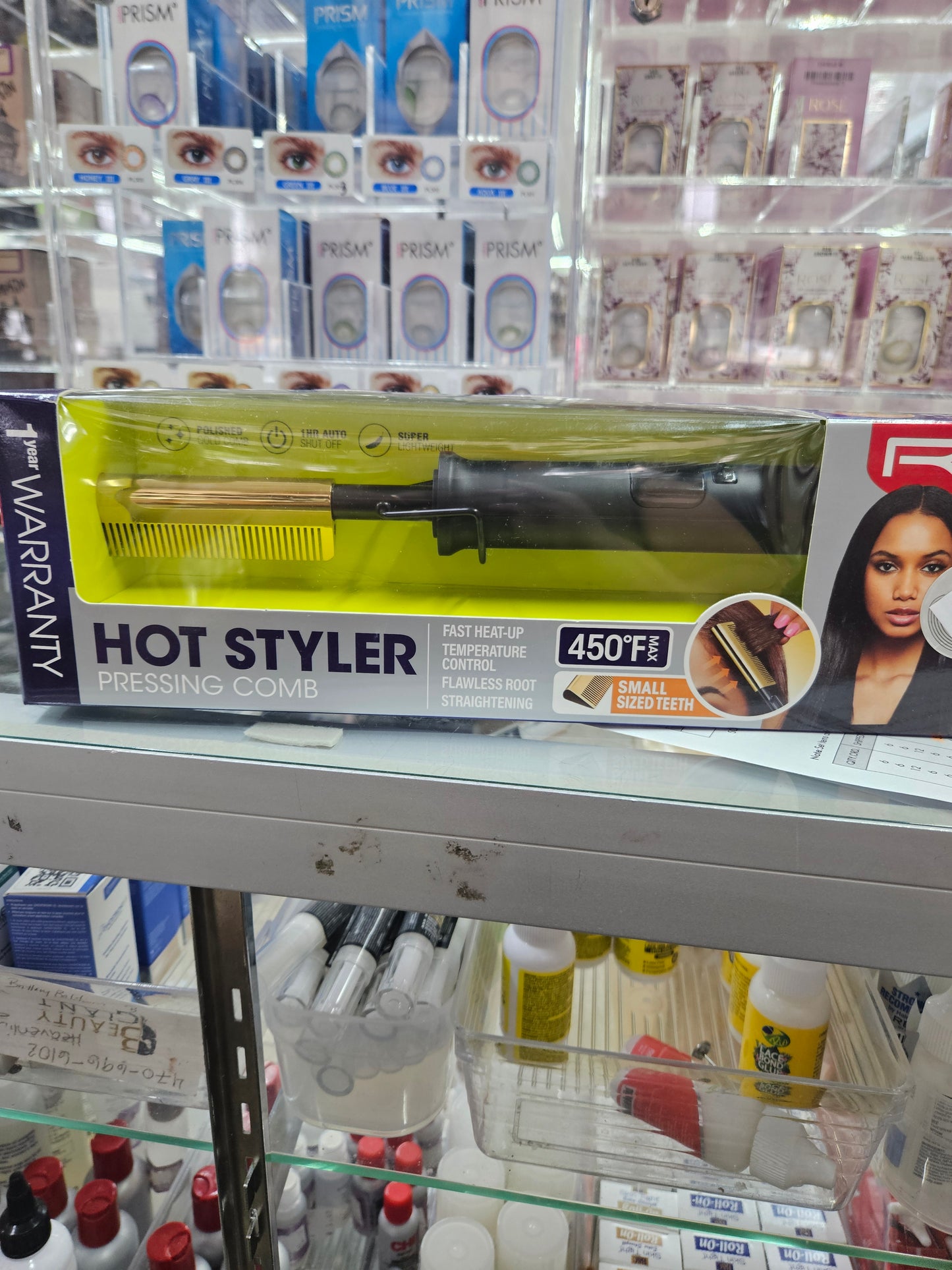 Red hot styler pressing comb small sized teeth